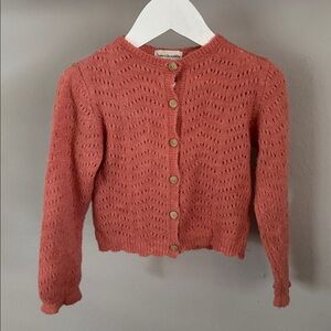 Arsène et les Pipelettes Coral Button-Up Wool Blend Cardigan size 36M